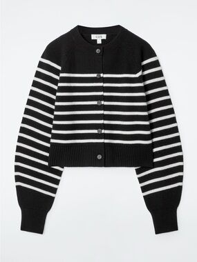 COS Stripe Wool Cropped Cardigan